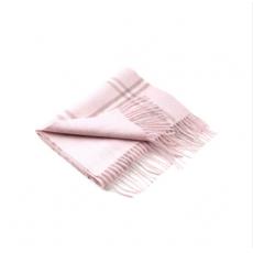 澳洲美利奴羊毛经典条纹双面两种变换风格围巾（礼盒装） 粉色 。请订单附言里标明颜色号码