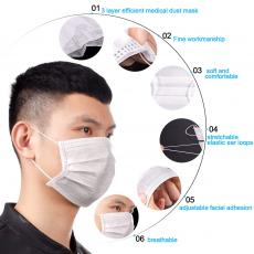 Hotjoye 医用口罩3层，一次性口罩，100个装，带弹性耳环的透气口罩（3月5日发货）