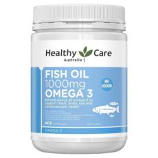 有助于关节健康、心血管健康 Healthy Care 鱼油 1000 毫克 Omega 3 400 粒胶囊