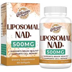 脂质体 NAD+ 500 MG 补充剂，真正的 NAD Plus 补充剂，卓越吸收，增强 NAD+ 更有效地促进细胞能量，健康老龄化，60粒